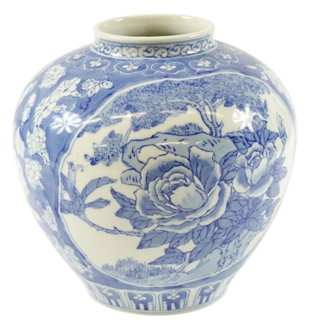 19th Century Antique Chinese Blue and White Porcelain Vase: DescriptionAntique Chinese Blue and White Porcelain Vase - 5.5" x 10.5" x 9.5"Condition:Alterations: Original Condition UnalteredImperfections: Some ImperfectionsCondition Notes: Good conditionDimensi