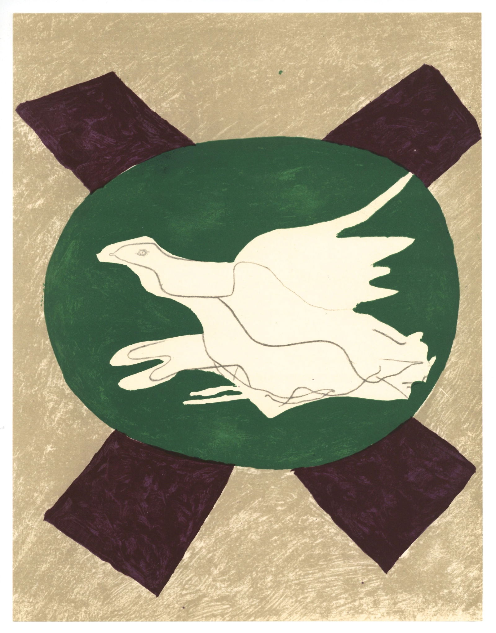 Georges Braque original lithograph, 1958: Title: Georges Braque original lithograph, 1958 Description: Medium: original lithograph. Printed in 1958 for the art revue XXe Siecle (issue number 11) and published in Paris by San Lazzaro. Sheet si