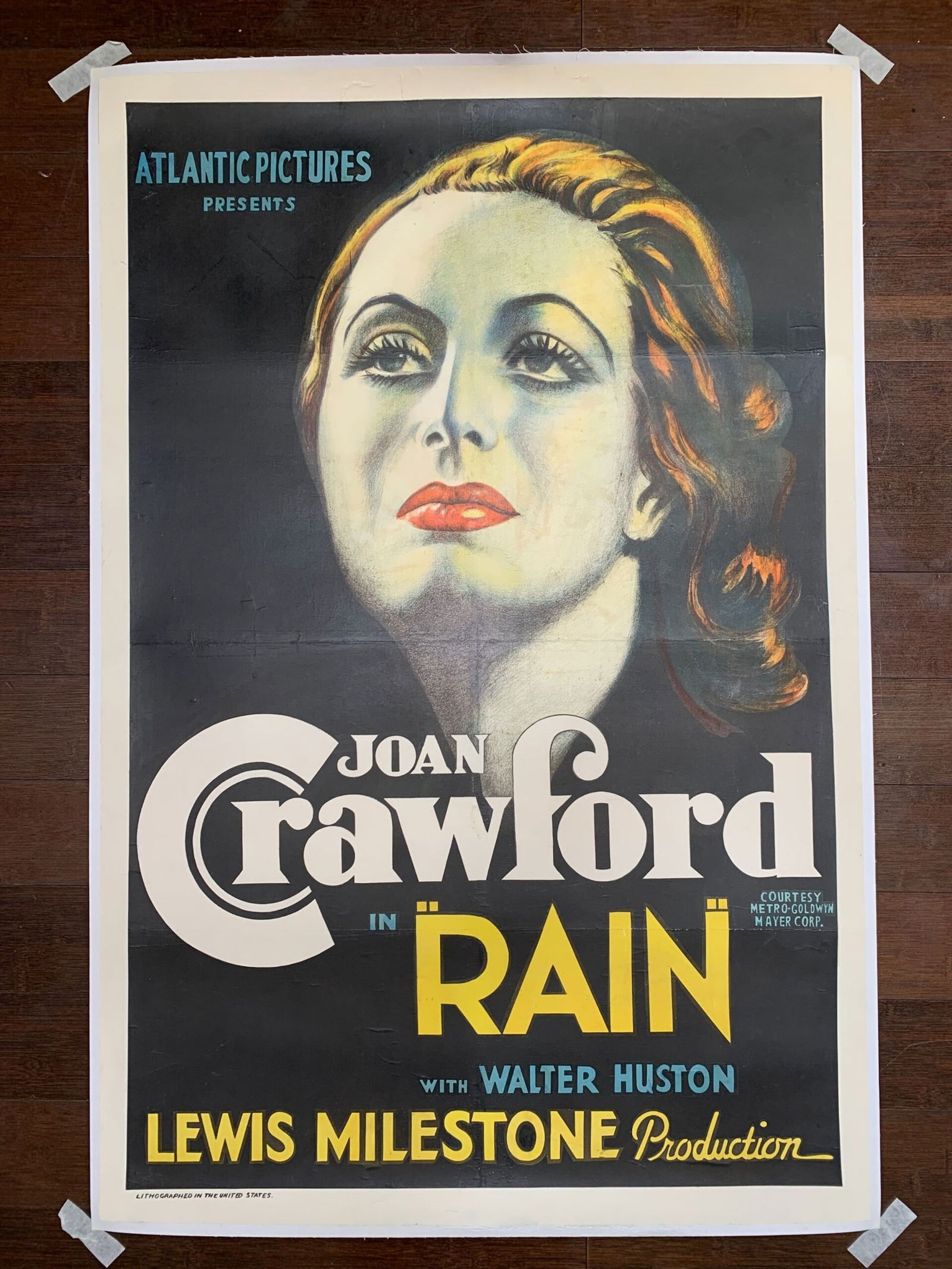 Rain - Joan Crawford (1938) US One Sheet Movie Poster LB: Rain - Joan Crawford (1938) US One Sheet Movie Poster LB, Please refer to the attached photos to determine the condition of this original vintage item. Note: LB means Linen Backed. Ready for you to fr
