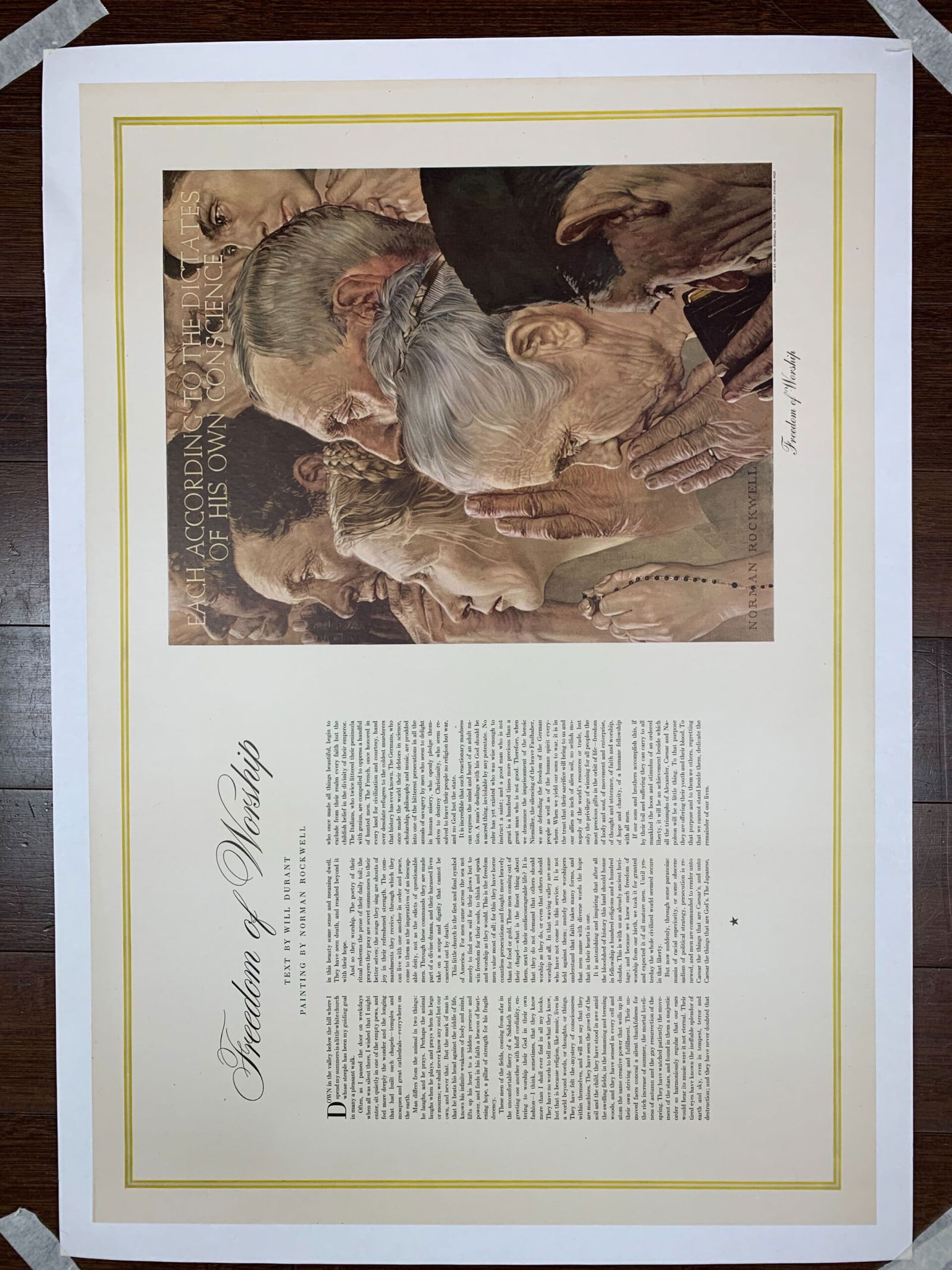 The Four Wants - Norman Rockwell (1943) 20x28 US Posters LB (x4): The Four Wants - Norman Rockwell (1943) 20x28 US Posters LB (x4), Please refer to the attached photos to determine the condition of this original vintage item. Note: LB means Linen Backed. Ready for y