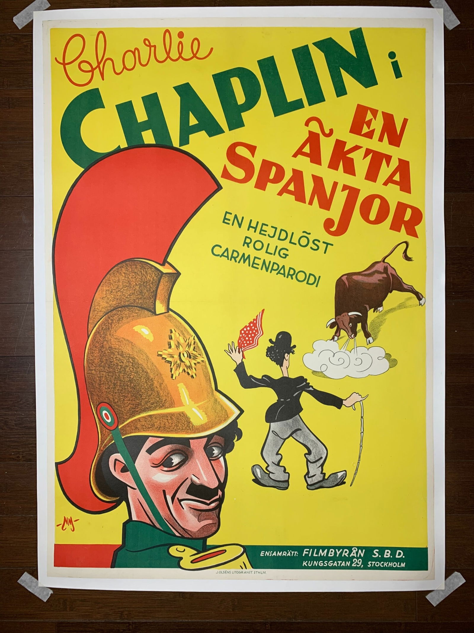 Burlesque on Carmen - Charlie Chaplin (1931) 27.5x39.5 Swedish Movie Poster LB: Burlesque on Carmen - Charlie Chaplin (1931) 27.5x39.5 Swedish Movie Poster LB, Please refer to the attached photos to determine the condition of this original vintage item. Note: LB means Linen Backe