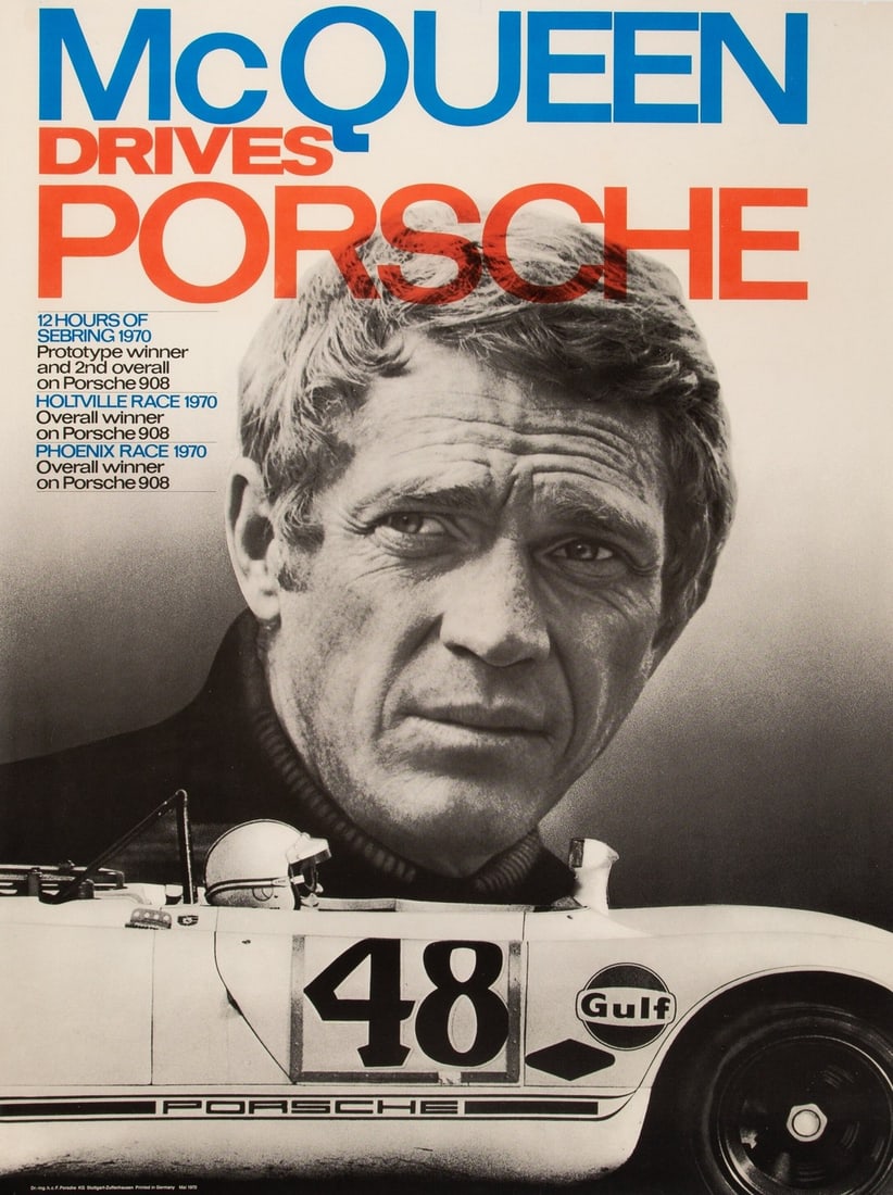 Steve Mcqueen Porsche Poster (1 of 1)