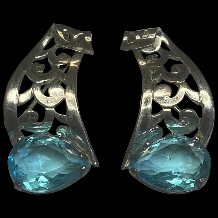 Vintage MEXICO Sterling Silver Screw Back Earrings (1 of 7)