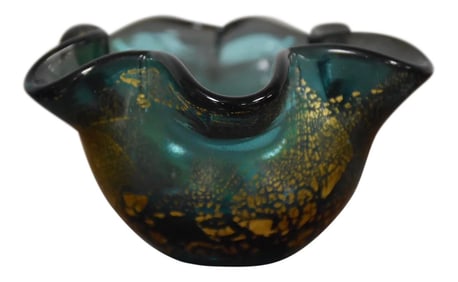 Italian Murano Gold Fleck Bowl