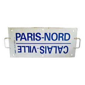 Antique Sign From the French Train Compagnie Paris- Nord