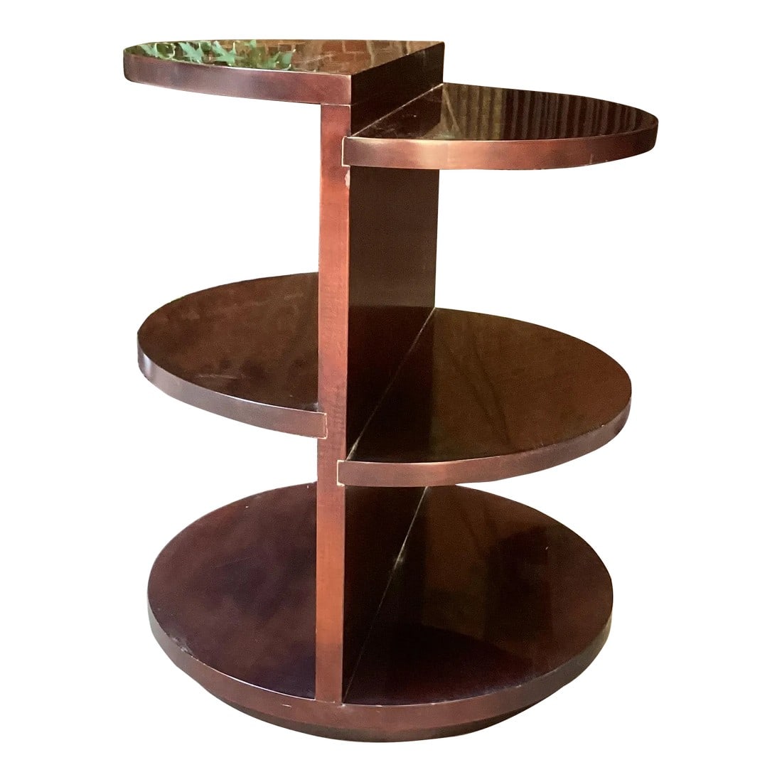 Late 20th Century Art Deco Mahogany Three Tier Side Table by Thomas O'Brien for Hickory Chair (1 of 9)