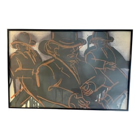 Lester Johnson Lithograph - City Scene 1970