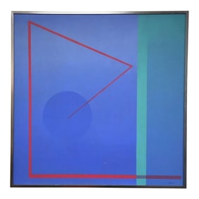 Cubist Geometric Signed Painting