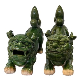 Mid 20th Century Chinese Foo Dogs - a Pair