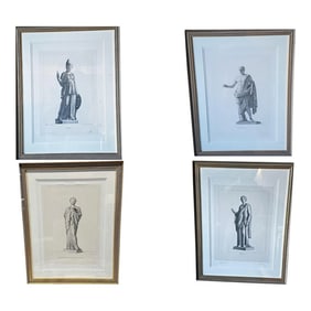 A Set of 4 19th Century Framed Louvre Sculptures by Felix Hermet