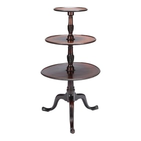 English Georgian Three Tiered Dumb Waiter on Cabriole Legs, C. 1760-80