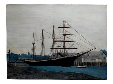 Lloyd Thomas -Reine Marie Stewart- 1919 Ship - Oil Painting