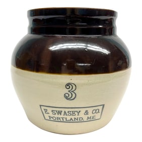E. Swasey & Company Stoneware 3 Quart Bean Pot