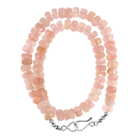 Pinky Morganite Faceted Rondel Necklace