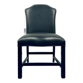 Maitland-Smith Transitional Black Leather Side Chair