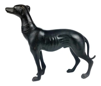 Antique Black Bronze Dog Statue
