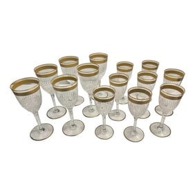 Vintage St Louis of France Crystal Wine Glasses in Trevi Pattern - 8 White Wine and 6 Red Wine