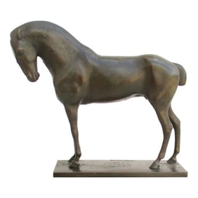 Horse Sculpture by Josef Humplik Dated 1913