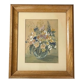 Vintage Floral Watercolor Painting
