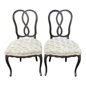 Pair of Hollywood Regency Style Side Chairs - Newly Upholsered in Pollack, 1970s