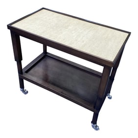 Custom Ej Victor Brown & Moore Collection Boathouse Drinks Trolley With Raffia Top