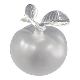 1960s Lalique Nina Ricci Grande Pomme Crystal Apple Perfume Bottle