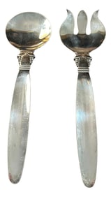Mid 20th Century Jensen Style Serving Spoons- a Pair