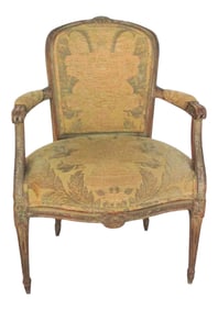 1930s Bergere With Period Tapestry Woven Fabric Chair