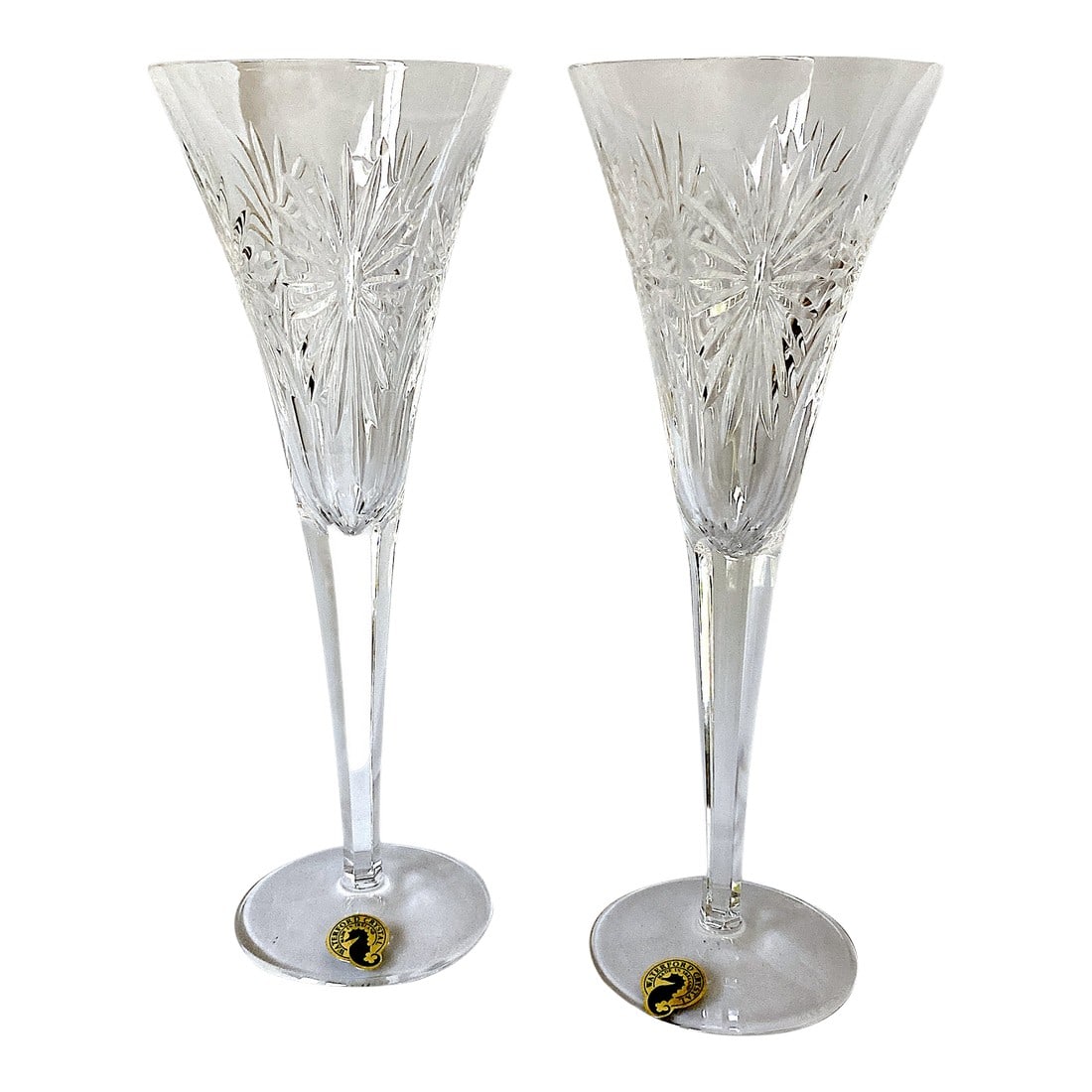 2000s Waterford Crystal Millennium Health Toasting Flutes- a Pair (1 of 8)