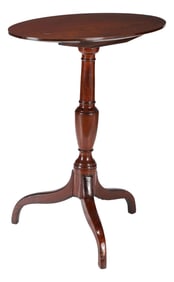 American Tilt Top Spider Leg Oval Candle Stand, C. 1790-1810