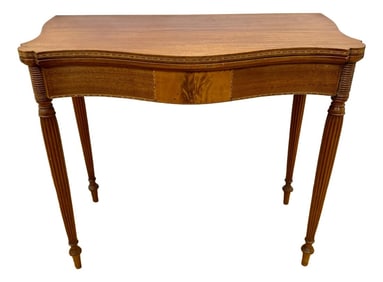 Antique Mahogany Folding Game Card Table Console