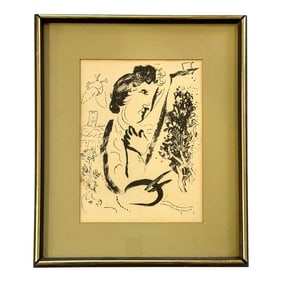 Marc Chagall "In Front of the Picture", Original Lithograph 1963