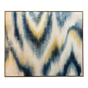 Modern Blue and Gold "Into Unconsciousness" Painting