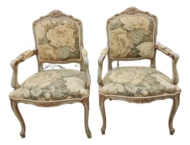 Pair of Painted Arm Chairs