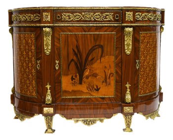 Napolean III Style Marquetry Inlay Credenza