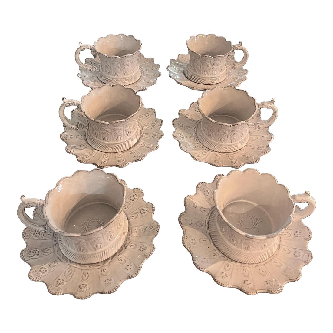 Astier De Villatte Coffee Cups & Saucers Set - French Individually Hand Made With Makers Mark- 12 Pi (1 of 12)