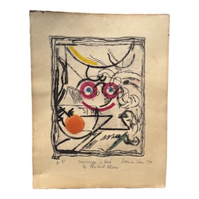 Homage 'A Miro! Colorful Artist Proof - Engraving + Relief - 1974