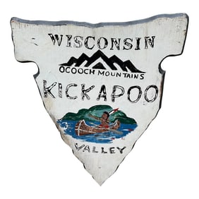 Vintage Wisconsin Kickapoo Valley Handmade Sign