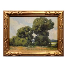 Anna Hills - Oak Trees in a Pasadena Landscape- c.1919 Oil Painting