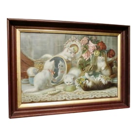 Victorian Chromolithograph of the Five Senses by H C Plumb 1910