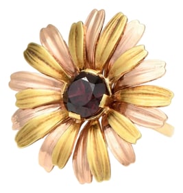 14KYR Mid Century Almandite Garnet(2.43) Ring, size 6.25