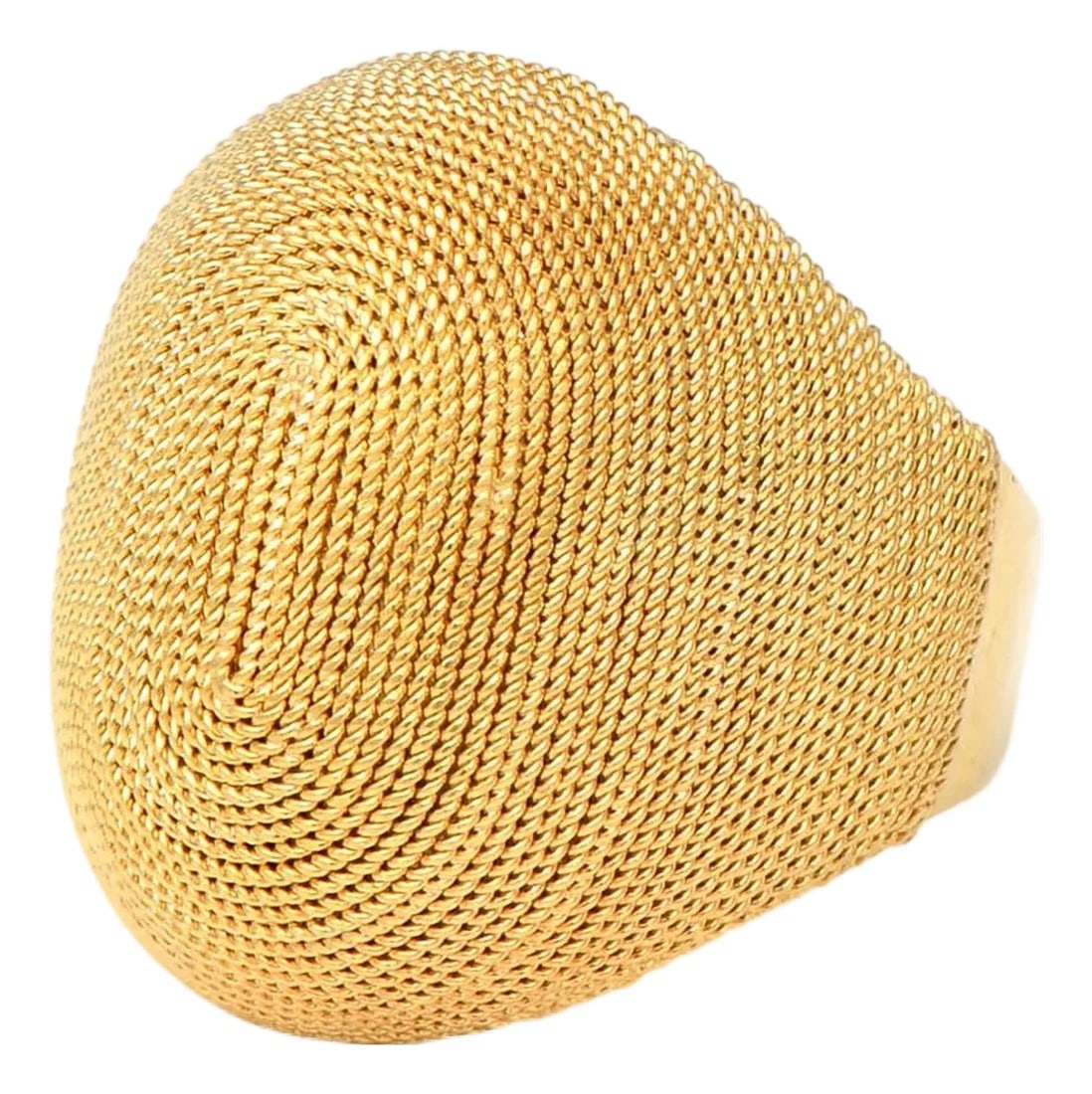 18KY Granulated Domed Ring, size 10 (1 of 5)