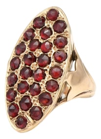 14KY Garnet(2.25) Cluster Ring, size 5