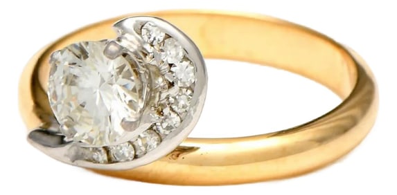 14KYW Swirl Diamond(.65) Engagement Ring, size 6.25