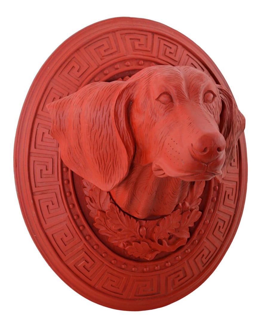 Vintage Wooden Hand-Carved Decorative Dog Head in the Middle of the 20th Century (1 of 5)