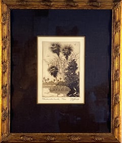 Vintage Florida Landscape Etching by J. Gamble – "Blackwater Creek"