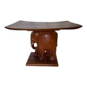 Hand Carved Wood Elephant Stole/Seat