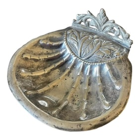 Antique 19th Century Kohler Footed Sterling Silver Clamshell Dish - Stamped