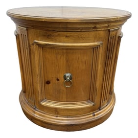 Ethan Allen Tuscan Oval Cabinet Drum Table