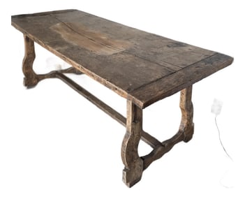 18th Century Spanish Oak Farm Table for Use as a Desk or Dining Table.